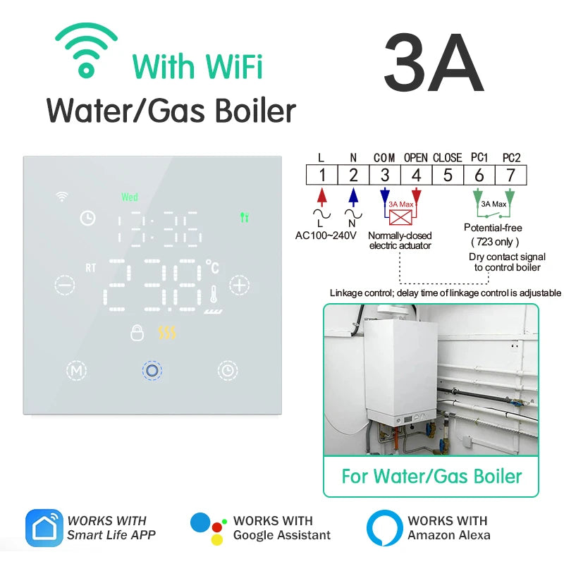 WiFi Smart Thermostat Tuya Remote Temperature Controller for Electric Floor Heating Water/Gas Boiler Yandex Google Home Alexa