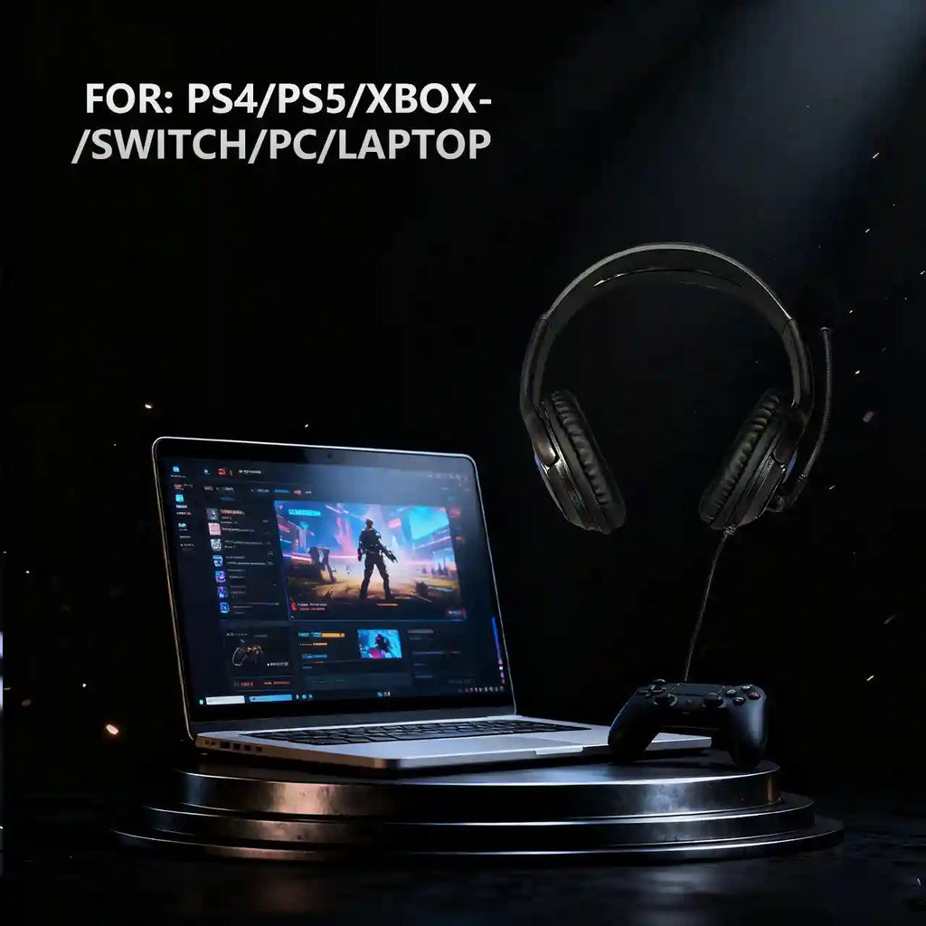 Wired Over-Ear Gaming Headphones - Noise-Canceling Black - Tidesmit Tidesmit