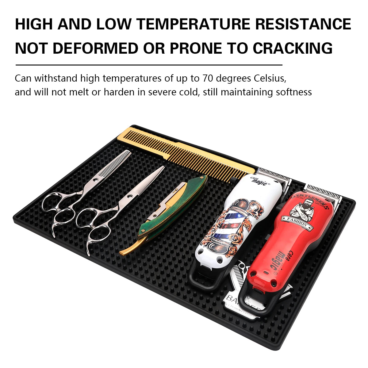 Barber Station Mat | Non-Slip Heat-Resistant Hair Tool Organizer Massage Chairs Tidesmit