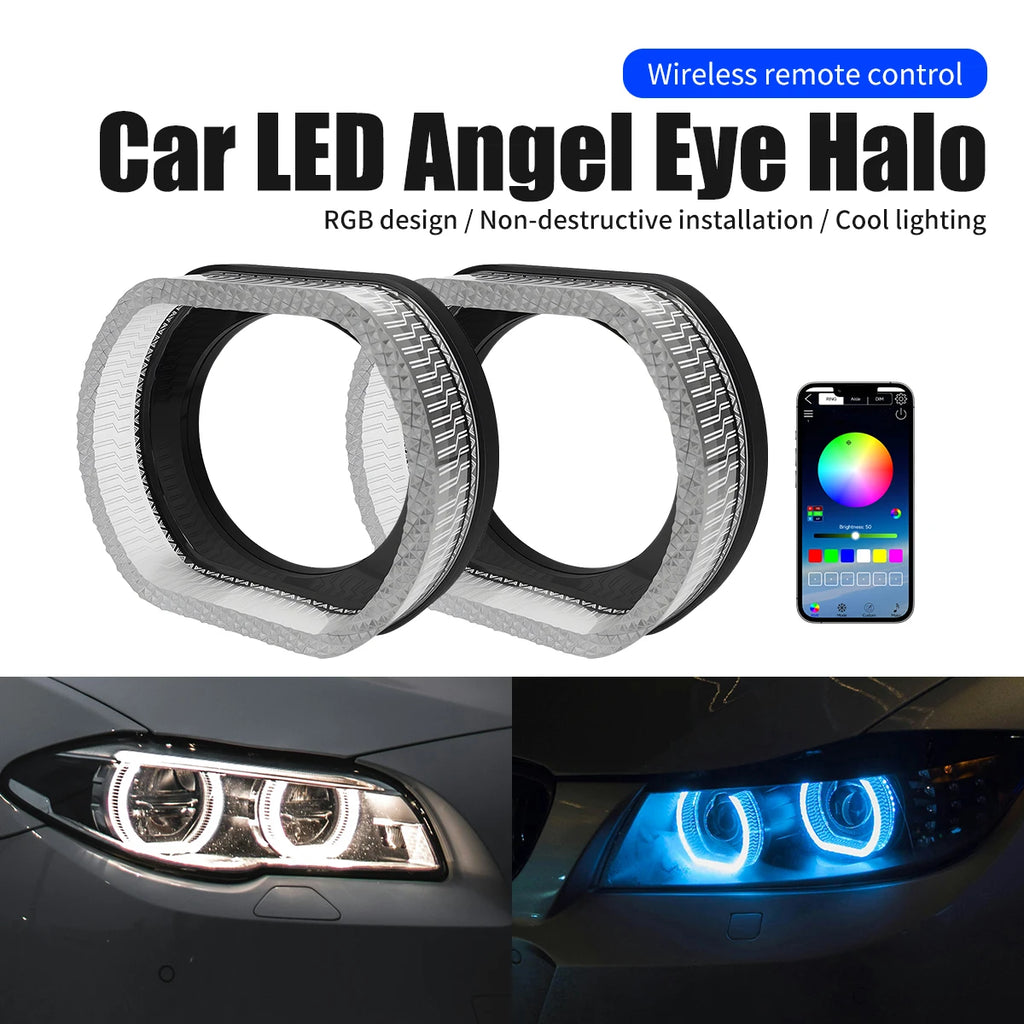 3 Inch LED Angel Eyes RGB Halo Ring Light with App Control - Tidesmit Tidesmit