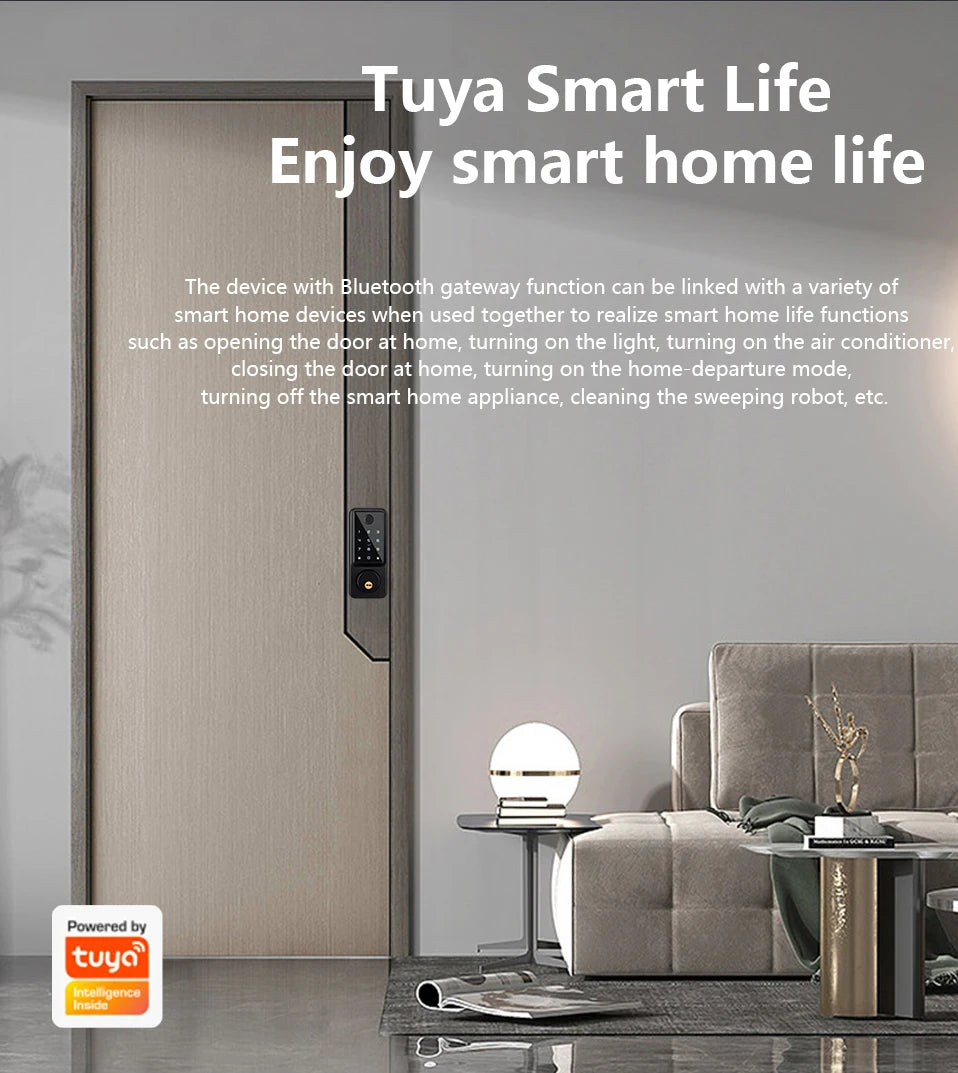 Waterproof Smart Deadbolt Locks for Home Alexa Wifi Bluetooth TTlock App Biometric Fingerprint Digital Keypad Entry Door Lock