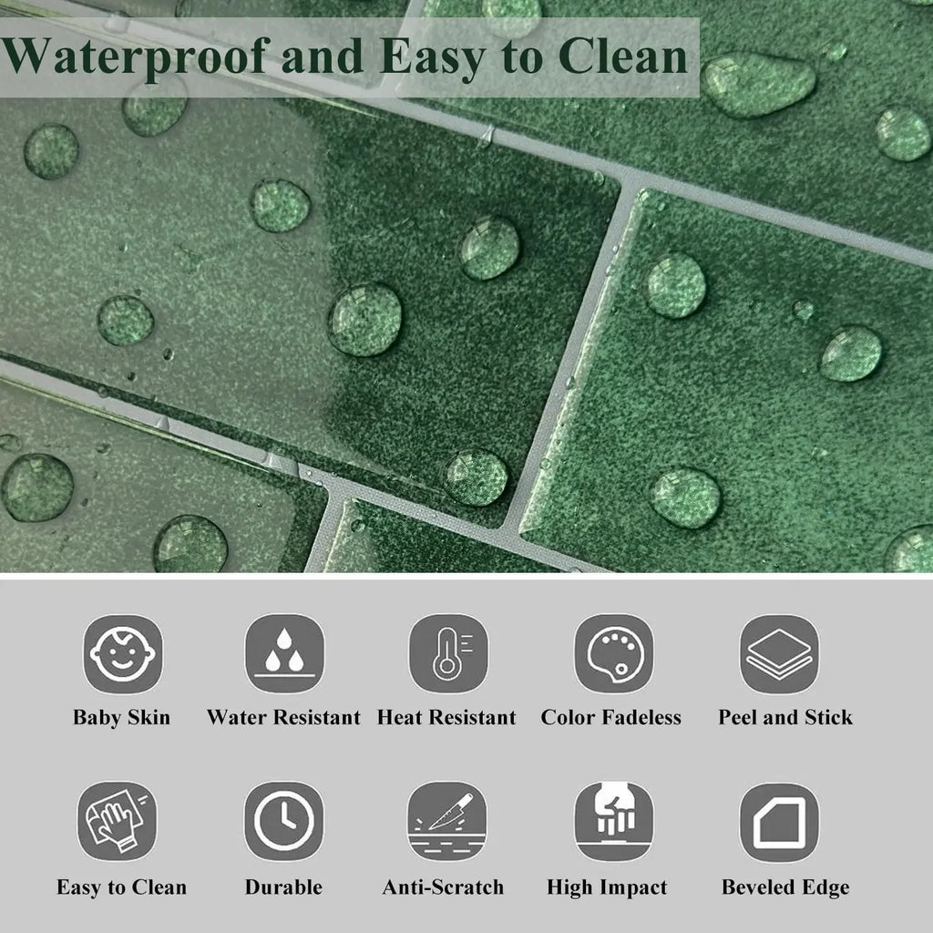 10pcsPeel and Stick Backsplash Tile for Kitchen 3D Waterproof Self Adhesive Wall Tile for Kitchen Bathroom Laundry Room