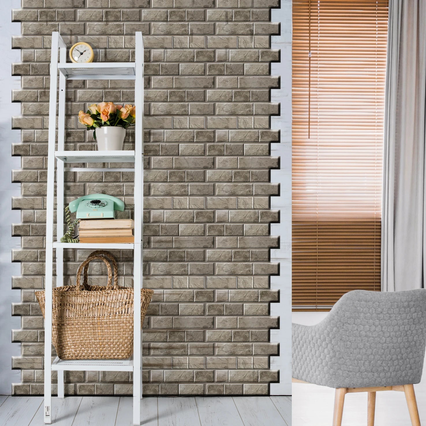10/20Pcs Peel and Stick Tile Backsplash Thicker Design Marble Tiles 12"X12" Stick on Backsplash Self Adhesive Tiles for Any Room