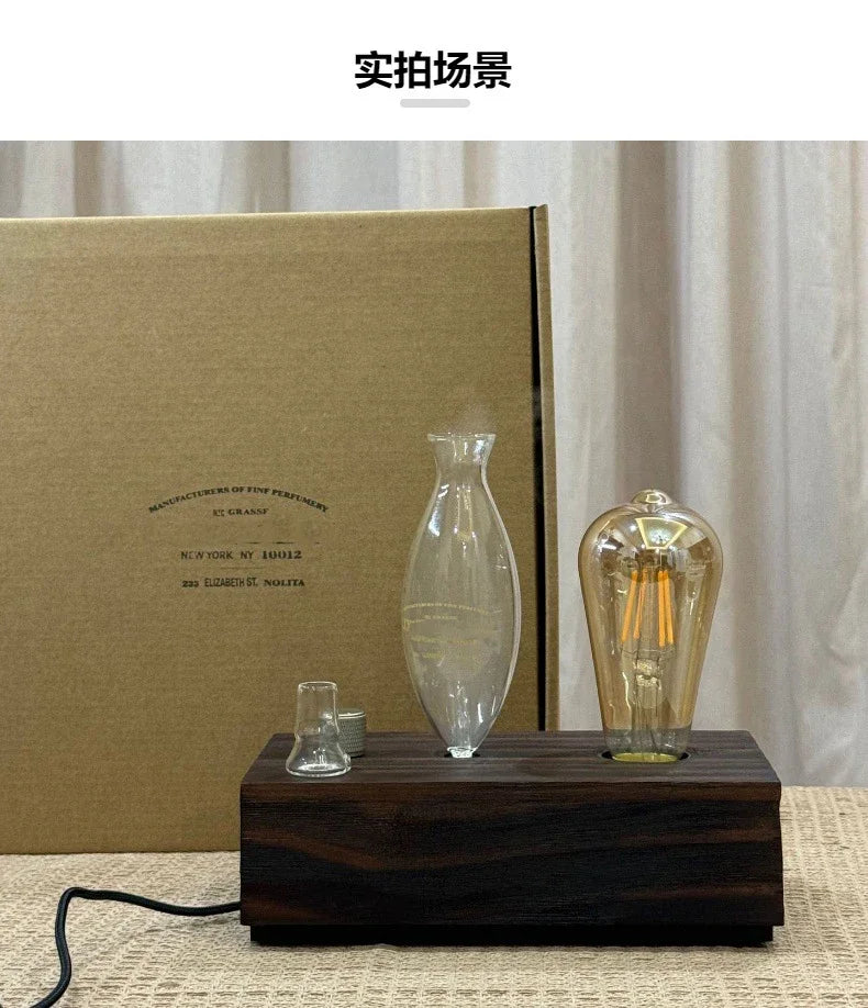 Waterless Pure Essential Oil Diffuser Nebulizer Aromatherapy Diffuser Electric Wooden Glass Home Aroma Essential Diffusers