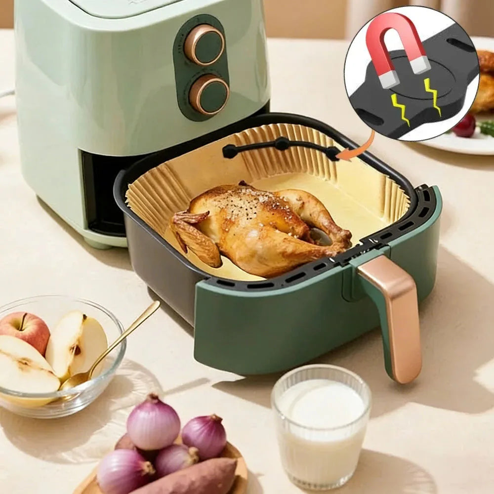 4PCS Air Fryer Magnet Silicone Buckle for Holding Down Air Fryer Parchment Paper Liners Prevent The Paper Gasket From Burning