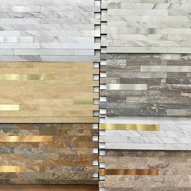 4pcs/lot Mosaic Wall Tile Peel And Stick Self Adhesive Waterproof Aluminum composite rectangle Kitchen Bath Tile Backsplash 917