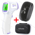 Medcial Forehead Thermometer Fingertip Pulse Oximeter Monitor Blood Oxygen Saturation Meter Pulse Oximeter USB Rechargeale
