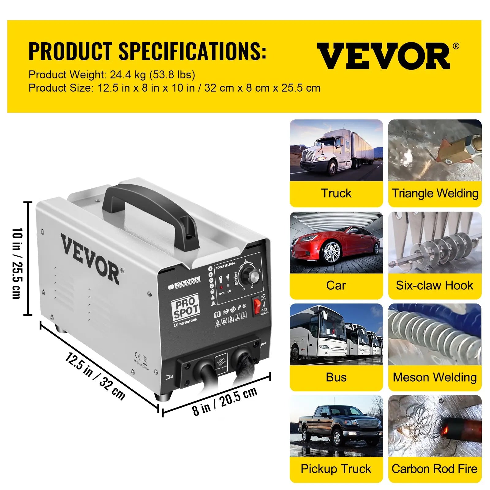 VEVOR Pro Leg Stretcher 220LBS Leg Stretch MachineCarSpotWelder3500ADentPullerKitHandHeldVehicleSpotterWeldingCarBodyBumper