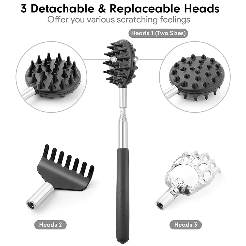 Telescopic Back Scratcher Extendable Massager for Targeted Muscle Relief Back Massage Instrument Tidesmit