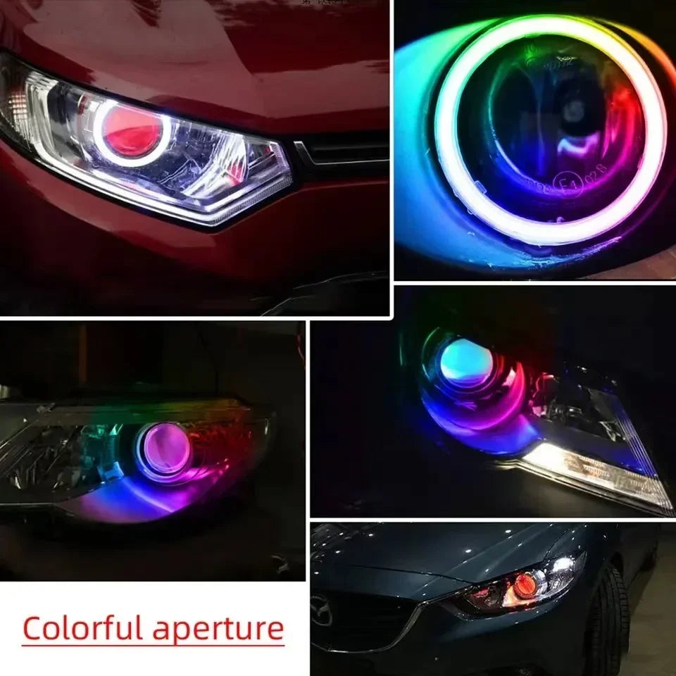 RGB LED Angel Eyes Halo Ring Light - Bluetooth APP Control 4PCS Kit Tidesmit