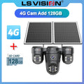 LS VISION 20MP 4 Screen 4G AOV  Solar Camera 12X Zoom 3 PTZ 360° 24/7 Video Recording  AI Humanoid Auto Tracking CCTV IP Camera