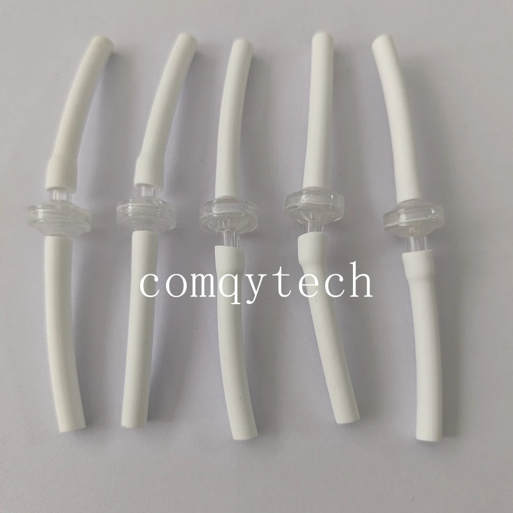 Five disposable white replacement connection tubes for Microneedle RF machine face lifting and acne scar removal.