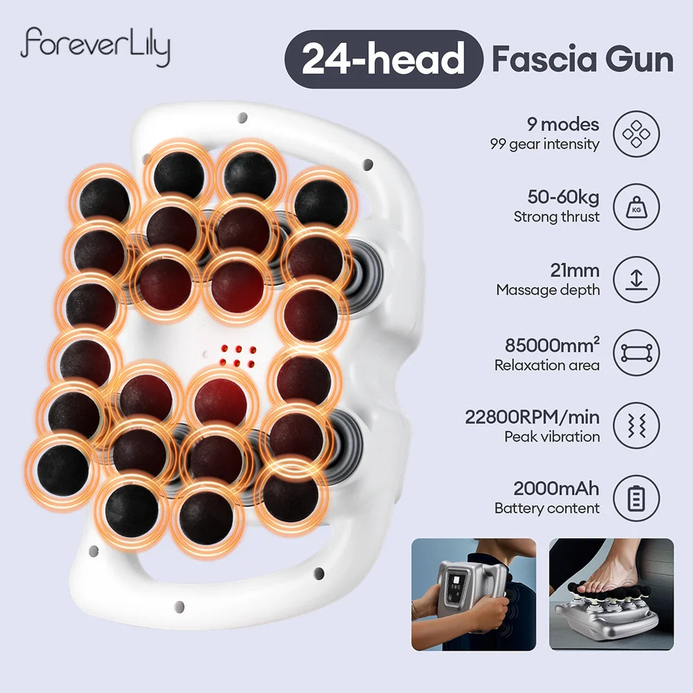 Fascia Massage Gun - 99 Strength Levels Portable Body Massager Relaxation Treatment Tidesmit