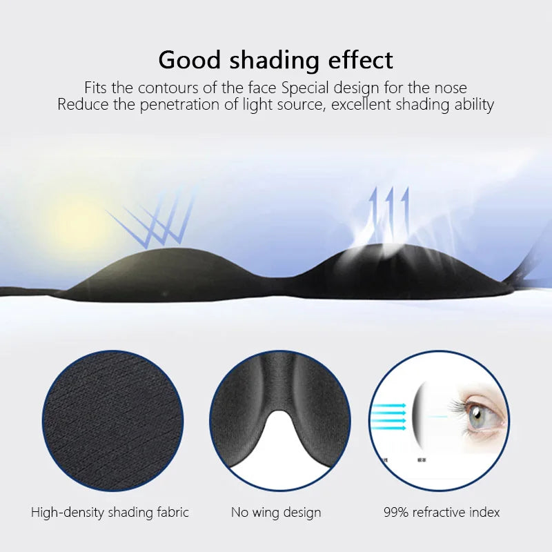 3D Sleeping Eye Mask Travel Rest Aid Eye Cover Patch Paded Soft Sleeping Mask Blindfold Eye Relax Massager