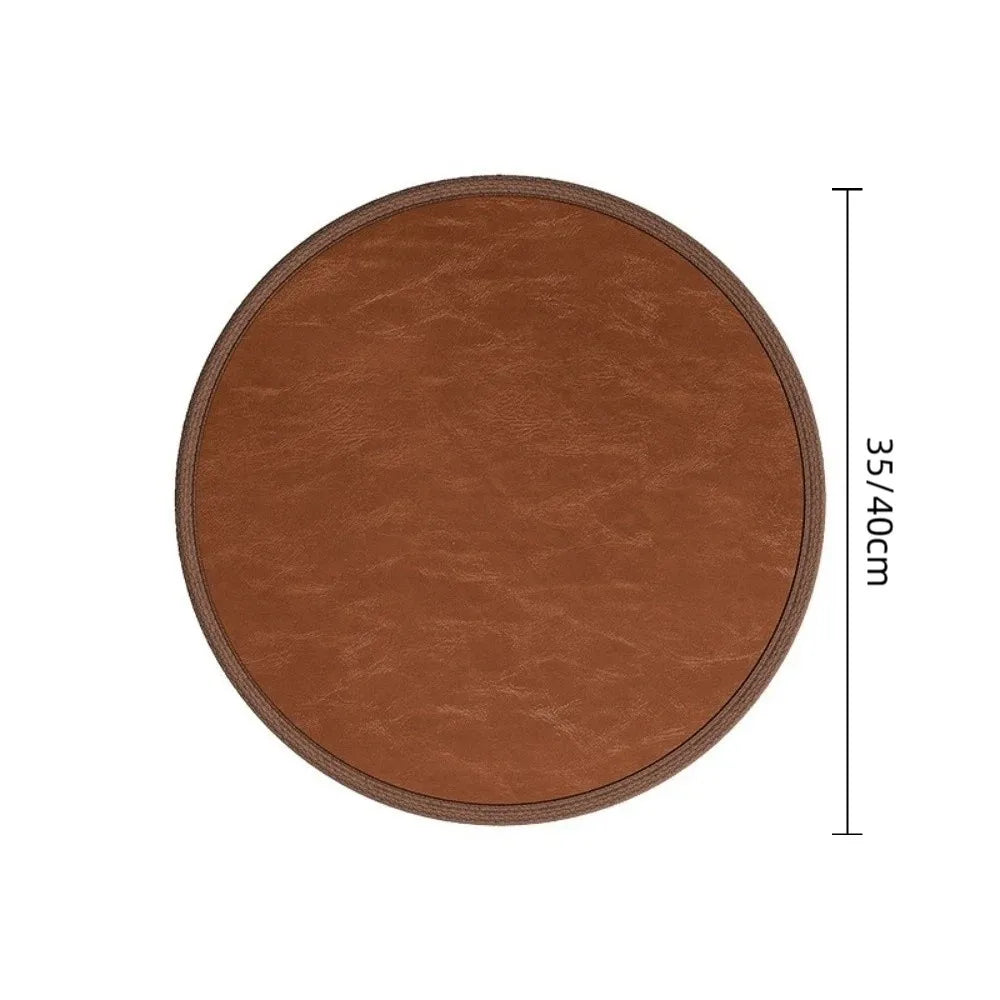 Zafu Thick Leather Cushion Non-Slip Soft Round Sitting Seat Pad Waterproof 35/40cm Dining Chair Pad Meditation