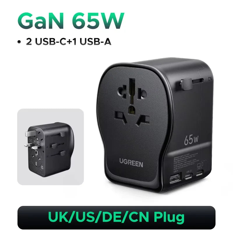 65W Universal Travel Adapter | USB-C Fast Charger with Multi-Plug 65W-Travel Adapter China Mainland Tidesmit