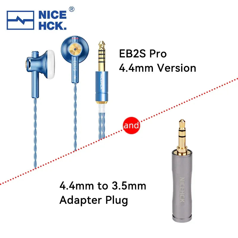 15.4mm LCP Diaphragm Wired Earphones by Tidesmit - High-Fidelity Audio 4.4IEM to 3.5Adapter Tidesmit
