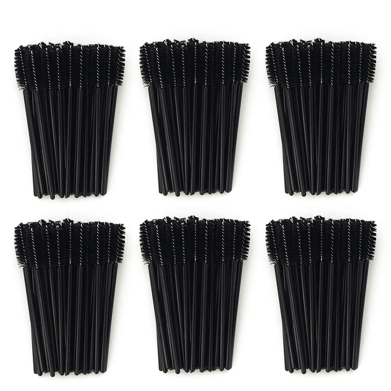 Disposable Eyelash Brushes for Extensions - Premium Soft Crystal Wands False Eyelashes 300pcs Black Tidesmit