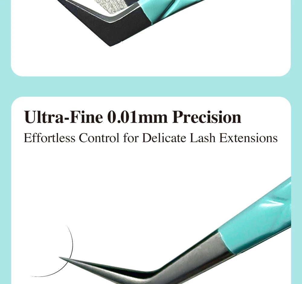 Eyelash Extension Tweezers D-01 | Precision Fiber Tip for Salon Results False Eyelashes Tidesmit