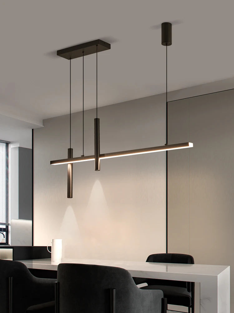 Linear LED Chandelier for Dining Room - Modern Dimmable Pendant Light Tidesmit