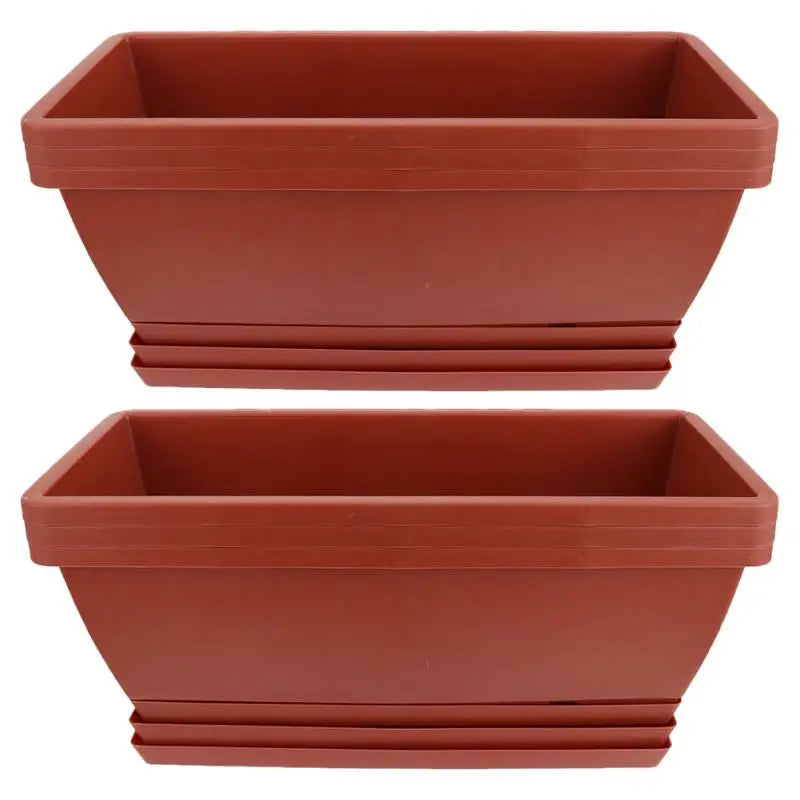 6pcs Balcony Planting Pot Flower Pots With Trays Container Flowerpot Vegetable Plastic Large Rectangular Garden Pots