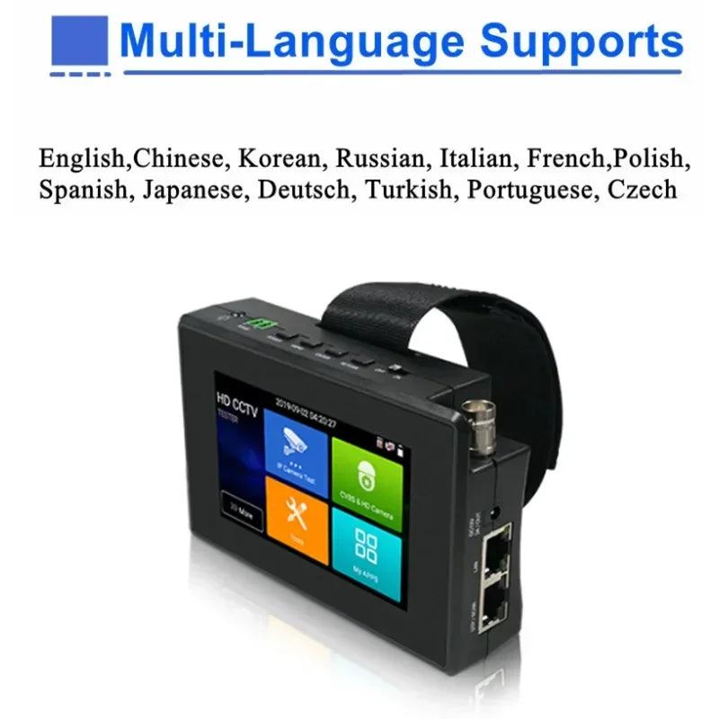 4 Inch Wrist CCTV Tools H.265 AHD CVI TVI CVBS CCTV Monitor for Analog IP Camera Tester POE Testers CFTV 4K CCTV IP Tester