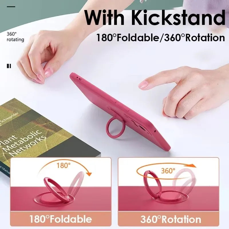 Magnetic Silicone Phone Case for Xiaomi Redmi with Kickstand Tidesmit