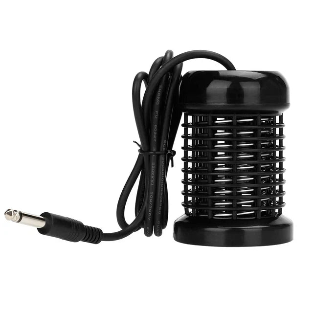 Black ionic detox foot bath array head with stainless steel coils and jack plug for spa cleanse and relaxation.