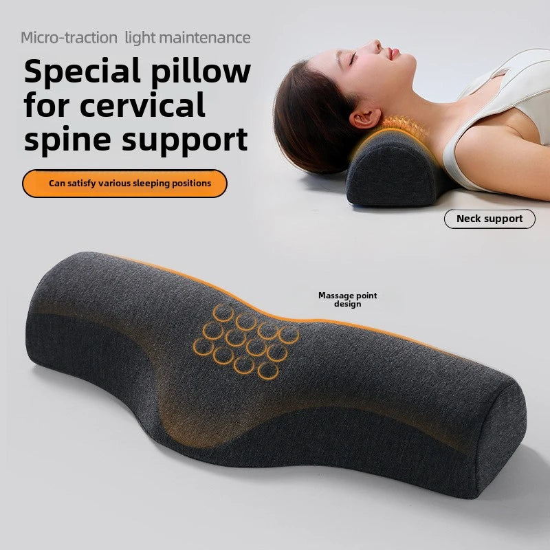 Cervical Memory Foam Pillow - Ergonomic Neck Pain Relief (Dark Gray) Relaxation Treatment Tidesmit