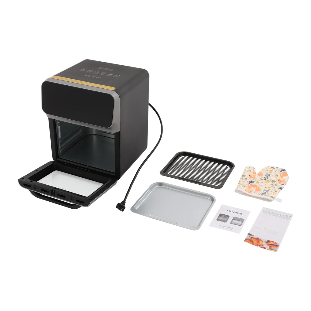 Air Fryer 10L 2.64Gal, Hot Air Fryer with Viewing Window & Touchscreen, 1350W 176-392°F for Family Meals