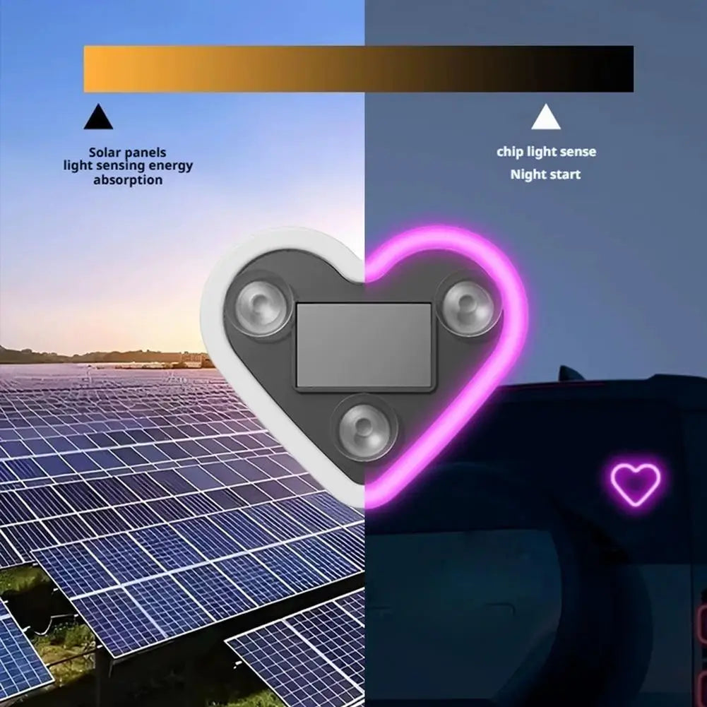 Solar Heart LED Interior Light - Wireless Ambient Atmosphere Lamp Tidesmit