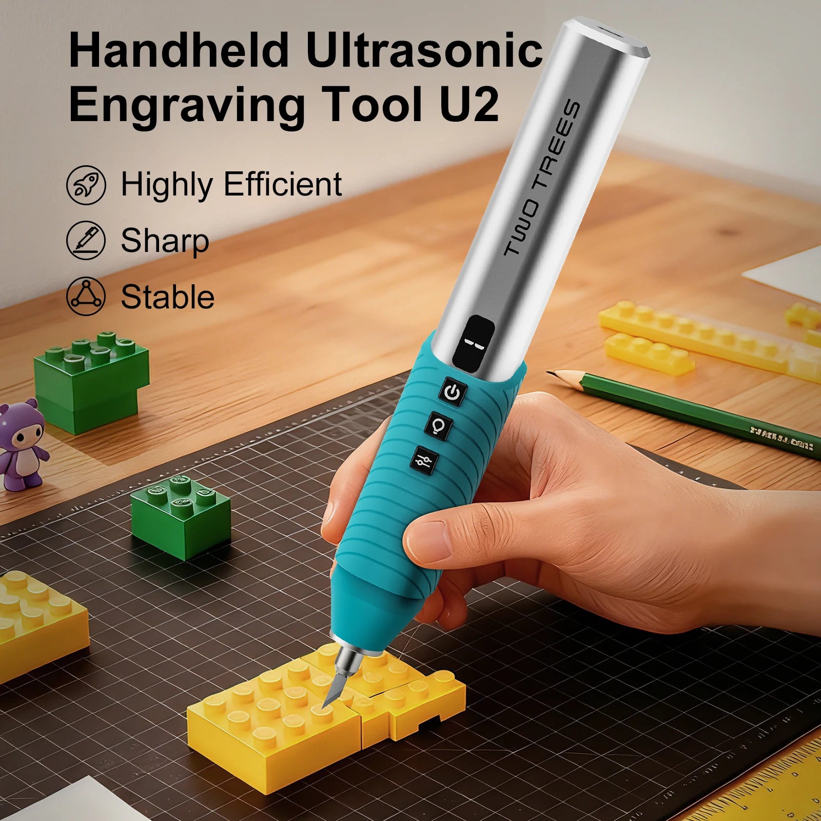 Twotrees Handheld Ultrasonic Cutter U2 Ultrasonic Cutting Knife DIY Electric Carving Tool for Plastic/Resin/3D Printing