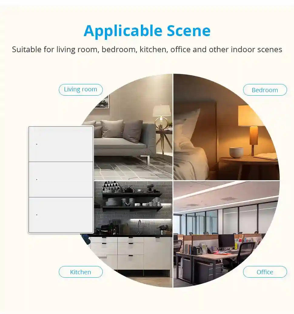 Matter Smart Wall Light Switch WiFi | 1-6 Gang Multi-Room Control Tidesmit