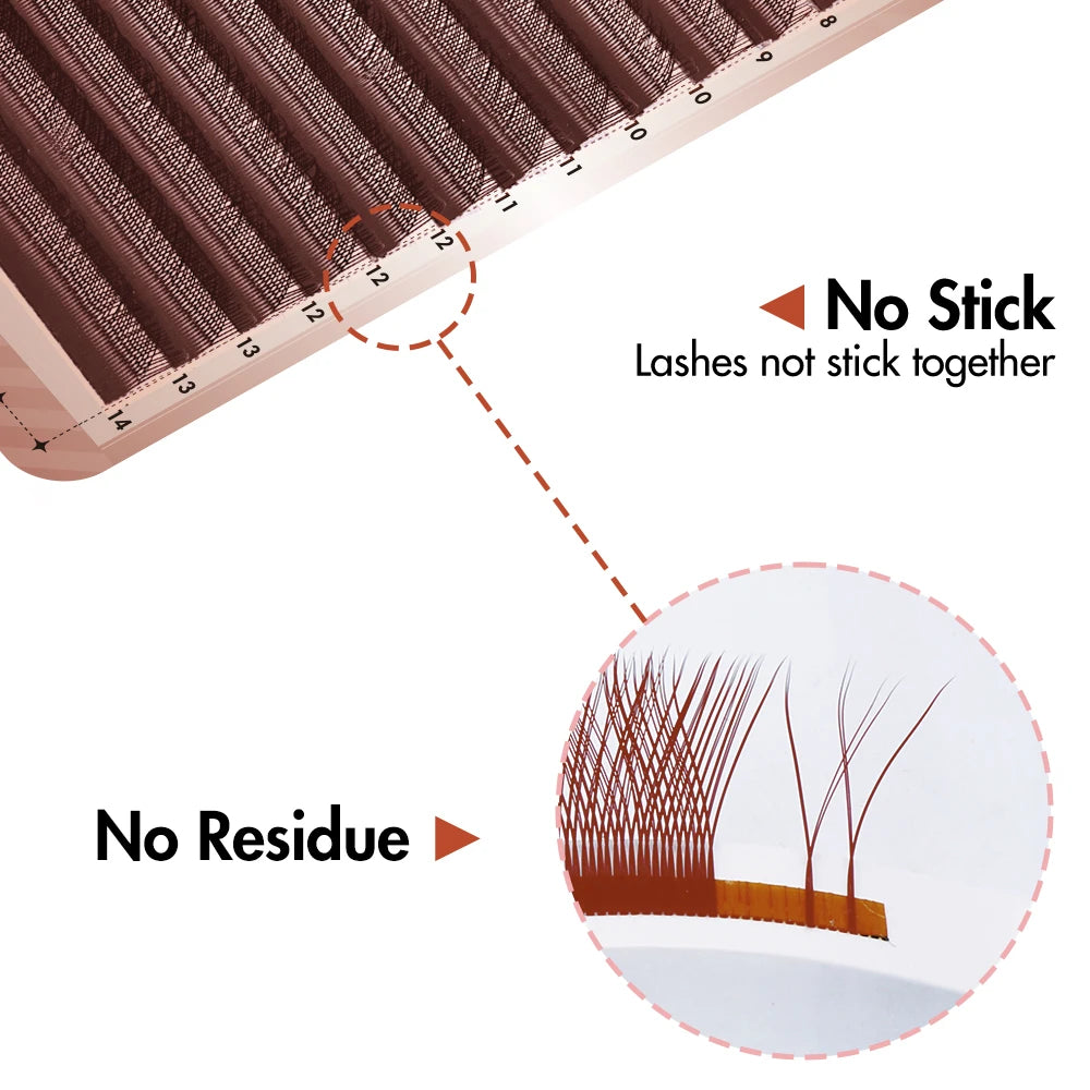 YY Shaped Eyelash Extensions 0.07mm D Curl Matte Faux Mink Lash False Eyelashes Tidesmit