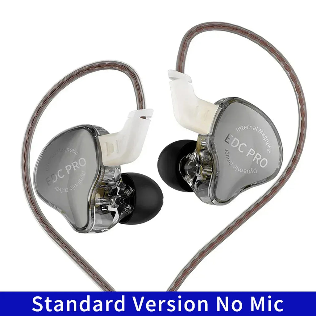 KZ EDC Pro HiFi In-Ear Monitor Wired Earphones by Tidesmit Gray No Mic Tidesmit