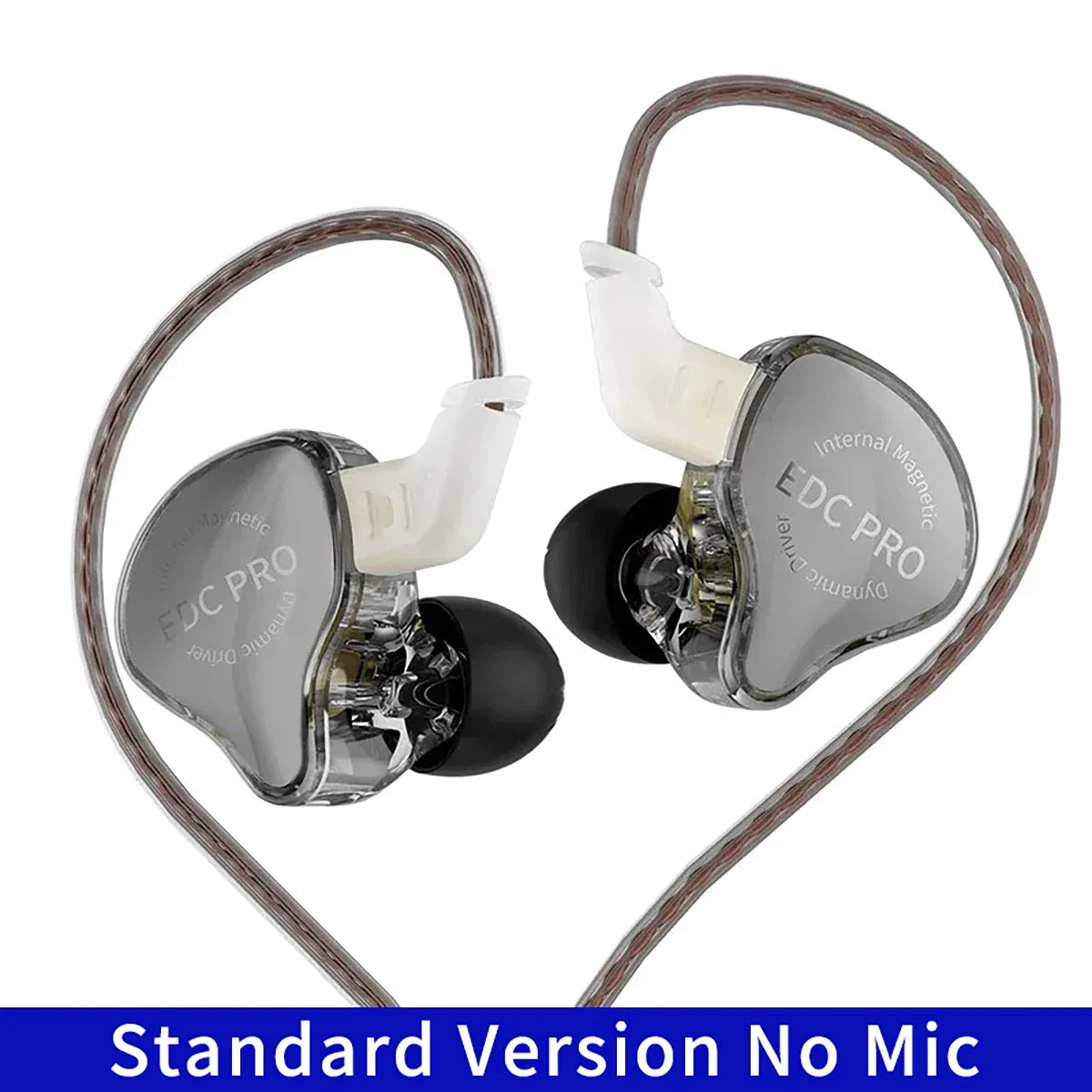 KZ EDC Pro HiFi In-Ear Monitor Wired Earphones by Tidesmit Gray No Mic Tidesmit