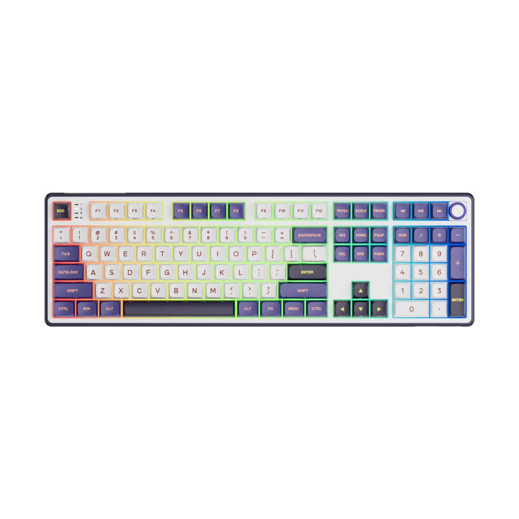RK Royal Kludge R108 Wired Mechanical Keyboard 100% 108 Keys MDA PBT Keycap Gasket RGB Hot-swappable Gamer Keyboard Metal Knob