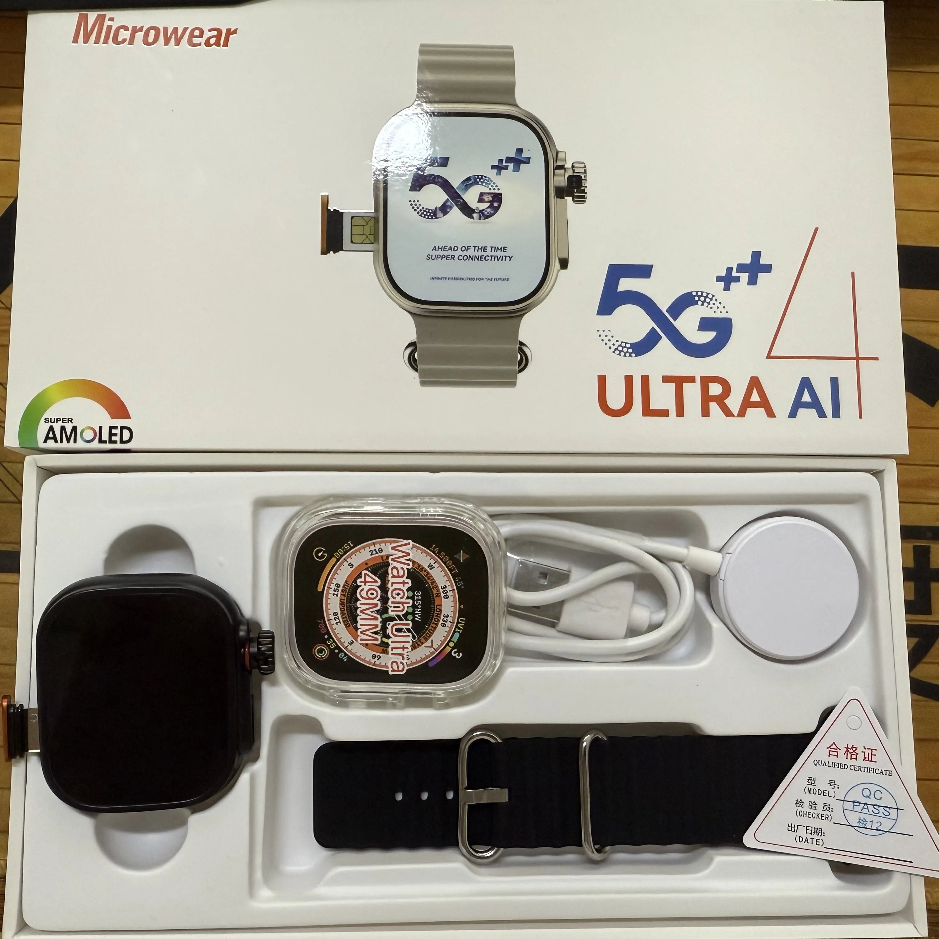 Microwear Ultra Ai4 Smartwatch 5G LTE Full Netcom Smart Watches With 180° Rotary Camera 500+ watchfaces free download GPS WIFI
