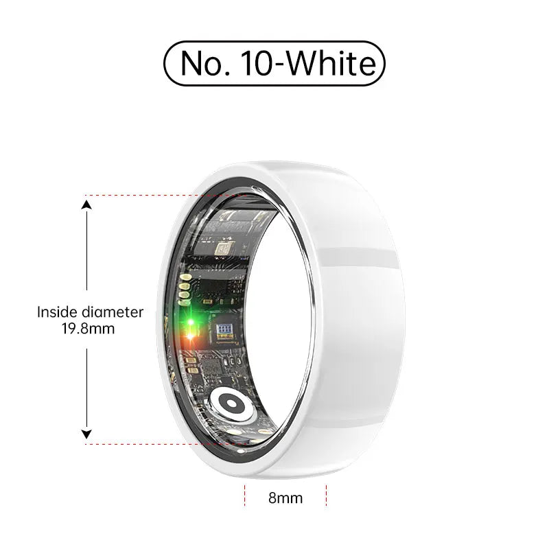 Tidesmit Smart Health Ring - Biometric Fitness Tracker with Sleep Monitor Ceramic White No.10 Tidesmit