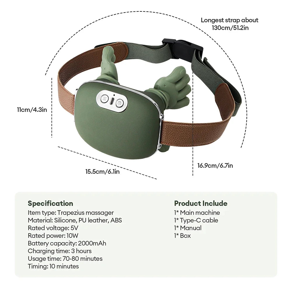 Rechargeable Neck and Shoulder Massager with Heat Therapy - Tidesmit Body Shaping Massage Equipment Tidesmit