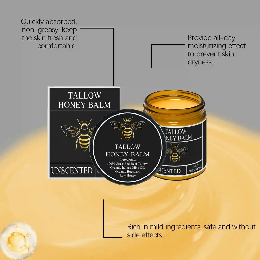 Beef Tallow and Honey Lip Treatment - 100g Moisturizing Balm Lip Care Tidesmit