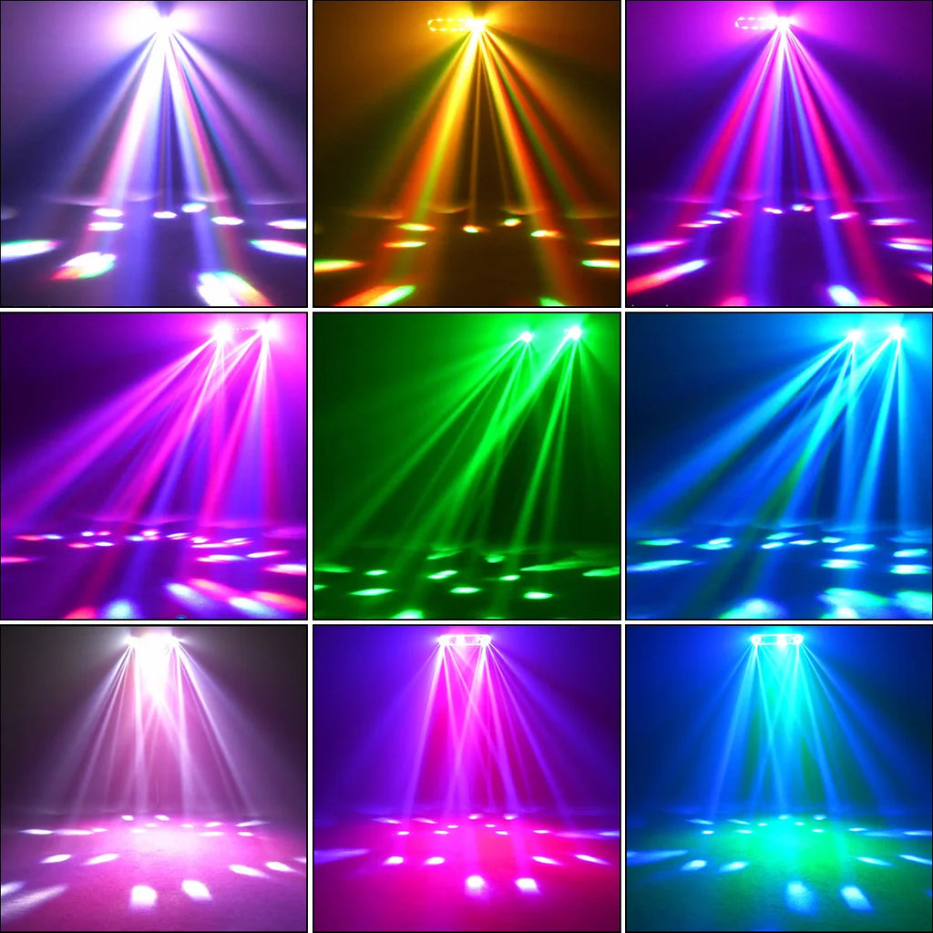 150W 5in1 Double Bee Eye Stage Light DMX512 Sound Activated Strobe RGBW LED Effect Light for DJ Disco KTV Theater