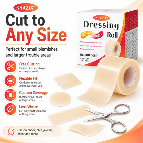 1 volume Hydrocolloid Pimple Patch Roll Cut-to-Size Acne Spot Cover, Invisible Blemish Tape Waterproof Face Care Sticker