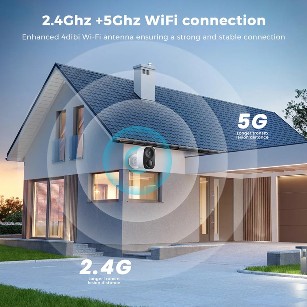 4K Wireless Battery Powered Cameras Outdoor Magnetic 5MP Indoor for Home Security Smart Motion Detection  CCTV IP Camera