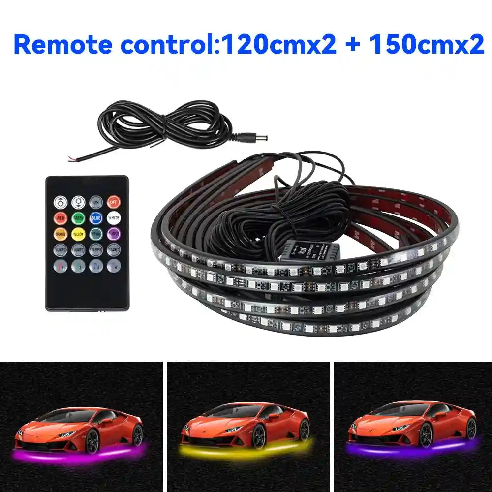 Tidesmit RGB LED Car Chassis Underglow Kit - App & Remote Control 120cm 150cm Remote Tidesmit