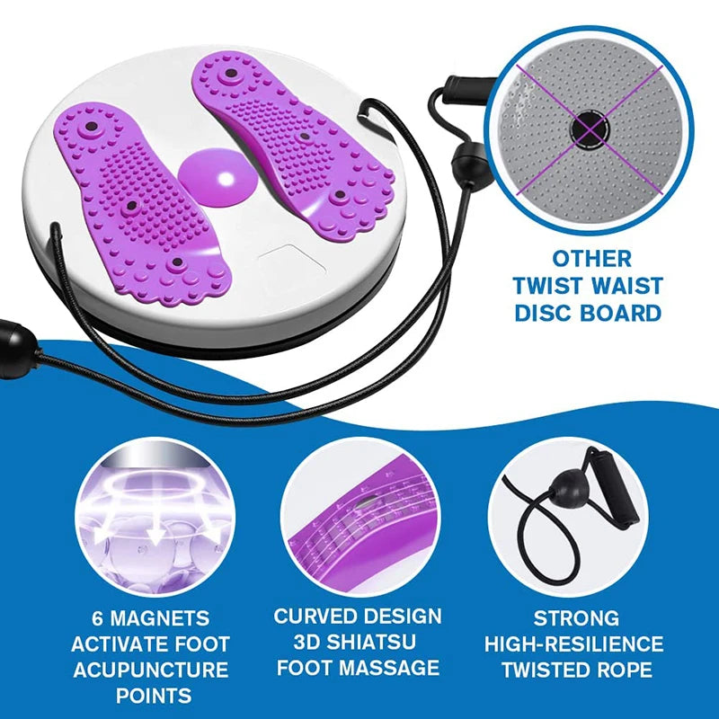 Waist Twisting Disc for Abdominal Toning - Magnetic Fitness Tool Body Shaping Massage Equipment Tidesmit