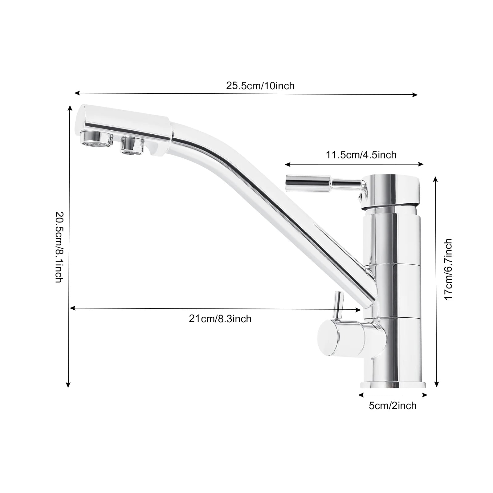 3 in 1 Water Filter Tap 360° Rotatable Three-Way Kitchen Faucet Hot and Cold Water Osmosis System Tap