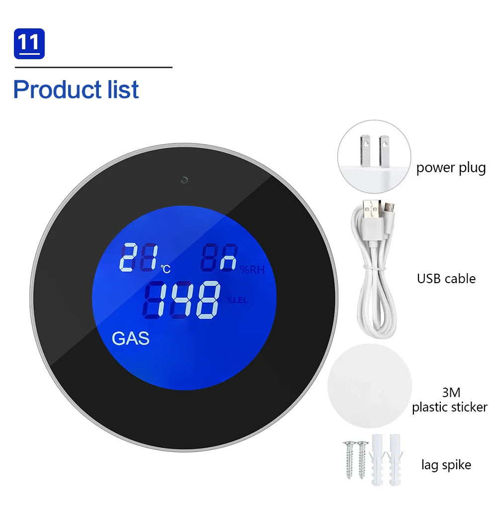 WiFi Gas Leak Detector Alarm - Smart Home App-Controlled Sensor Tidesmit