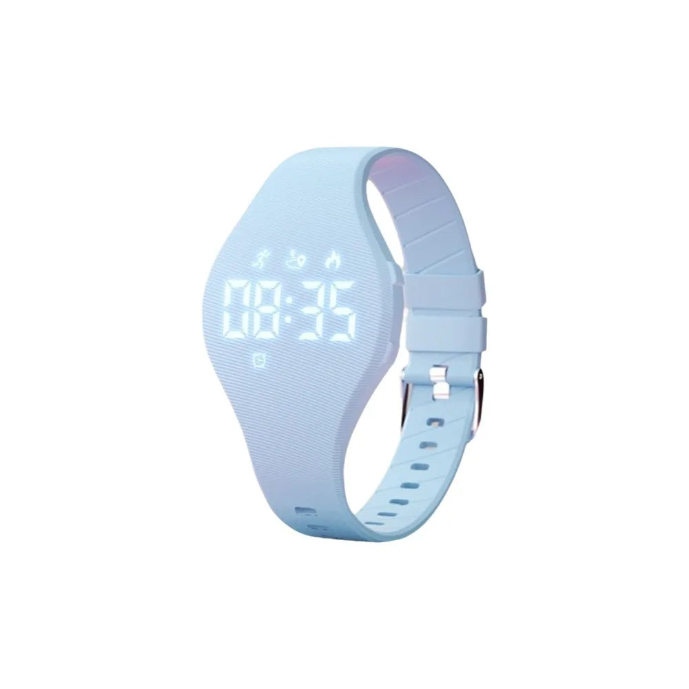 LED Digital Kids Smart Silicone Wristband Waterproof with Running Pedometer Vibrating Alarm Clock Monitor Vibration