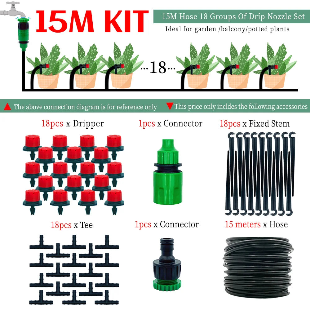 OASIS 50M-5M DIY Drip Irrigation System Automatic Watering Garden Hose Micro Drip Watering Kits with Adjustable Drippers